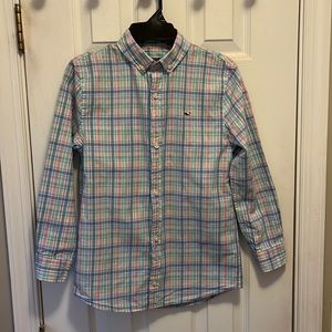 Boys vineyard vines button down whale shirt size s (8-10)